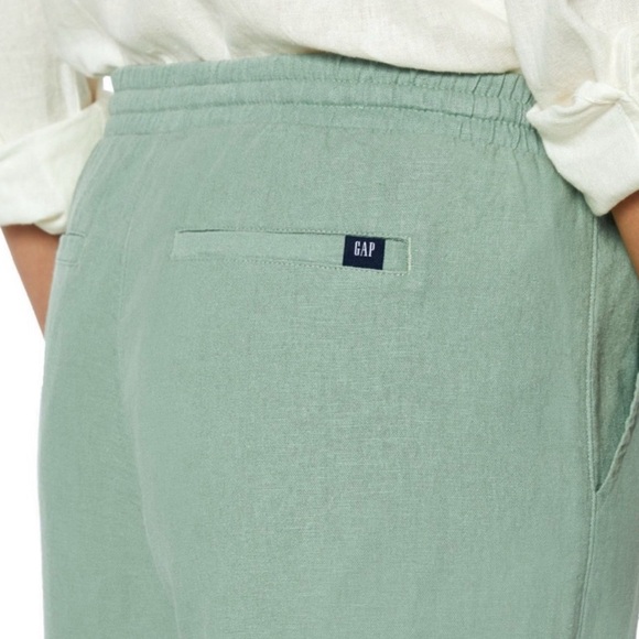 Women’s XL wide leg pull-on Linen Pants Gap light pale sage green *sku186 - Picture 10 of 13